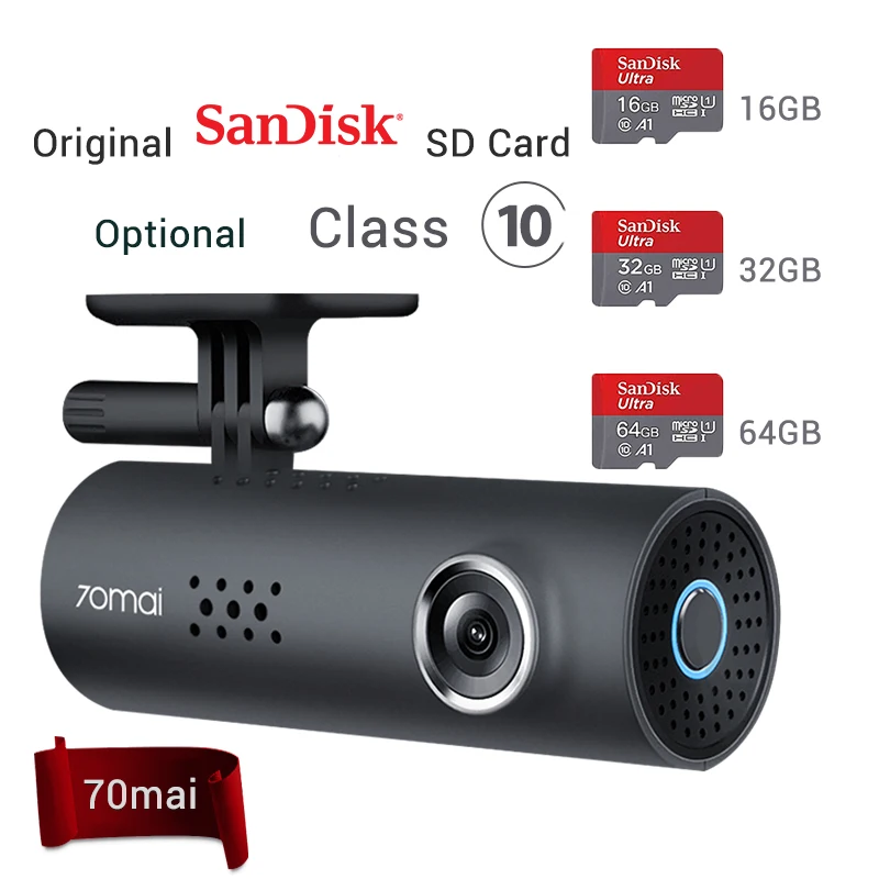  Original Xiaomi 70mai Car DVR Voice Control Cam 1080HD Night Vision Dash Cam Wifi Car Camera Record