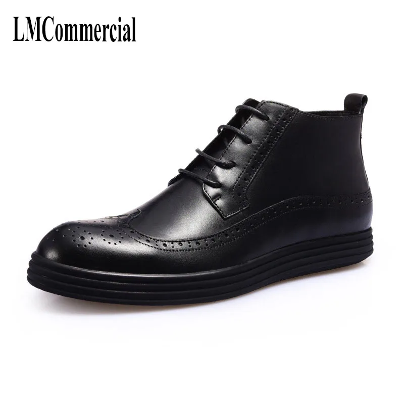

Bullock men's leather shoes business leisure high shoes new autumn winter British retro all-match cowhide breathable boots men