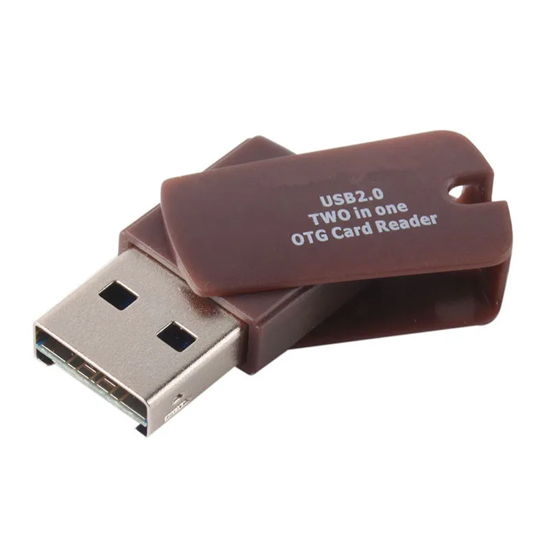 2x Новая горячая Распродажа Micro SD Card Reader 2-в-1 с OTG USB 2.0 + Micro USB для ПК и телефон #54435