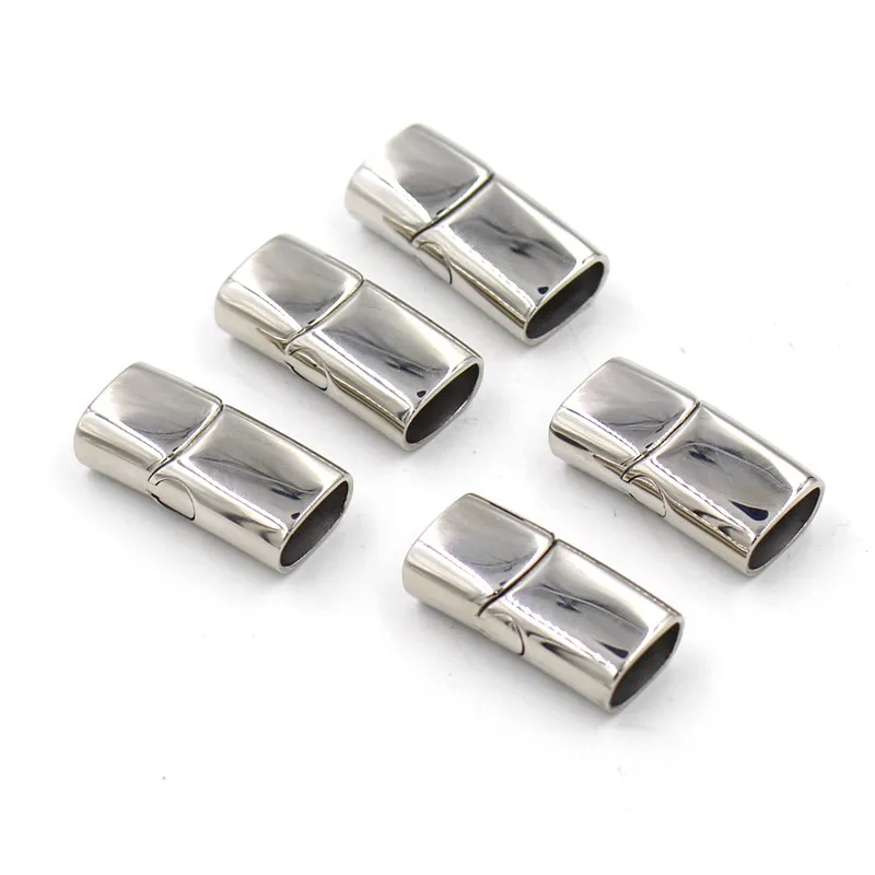 (5 Pieces/Lot 12*6mm Hole) Stainless Steel Clasp Leather