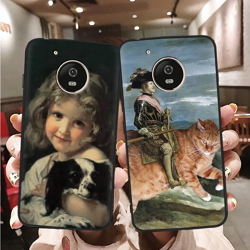 

Retro Painting For Motorola Moto E4 E5 Soft Mona Lisa Silicone Case Fundas Coque For Moto G6 Play G5 G5S Plus TPU Back Cover