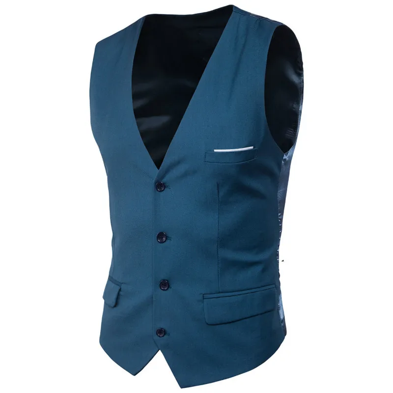 

2019 New Arrival Dress Vests For Men Slim Fit Mens Suit Vest Male Waistcoat Casual Sleeveless Formal Business Jacket Tops 6XL