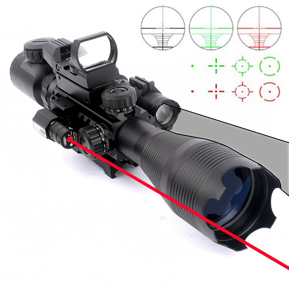 4-16X50 EG тактический прицел с голографической 4 Сетка красный/зеленый лазерный светильник охотничий прицел