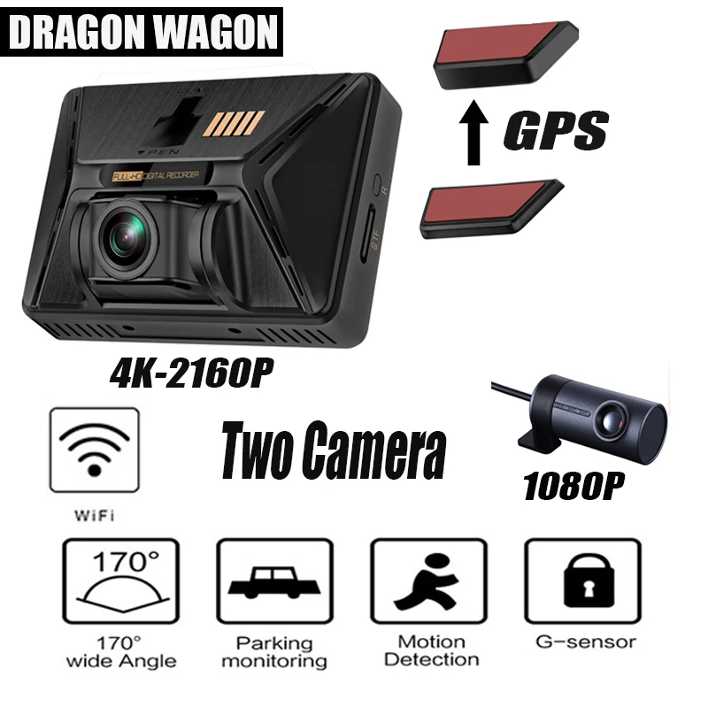 2019 Новое поступление 4 к Wi Fi ADAS SONY 2160 P автомобильный DVR регистраторы видео с двумя