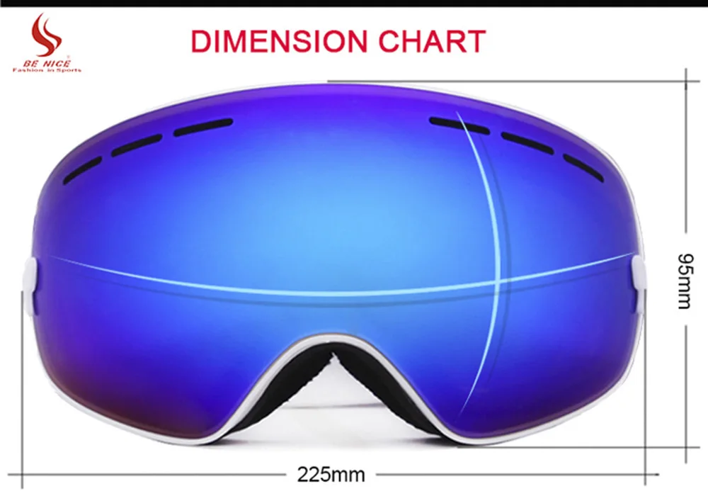 BENICE двойные линзы UV400 Анти-туман большие сферические лыжные стекла es снежные очки зимние спортивные защитные лыжные очки стекло
