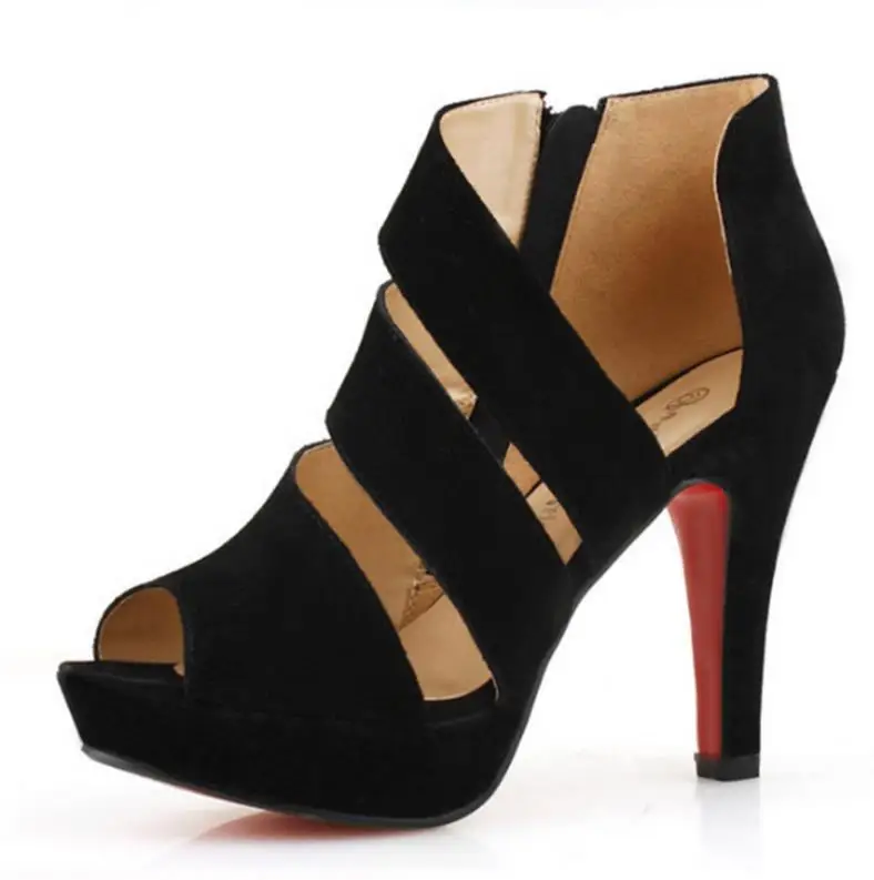Г., пикантные женские туфли с широко открытым носком новые женские сандалии летние римские сандалии на высоком каблуке и водонепроницаемой платформе, s103 - Цвет: black