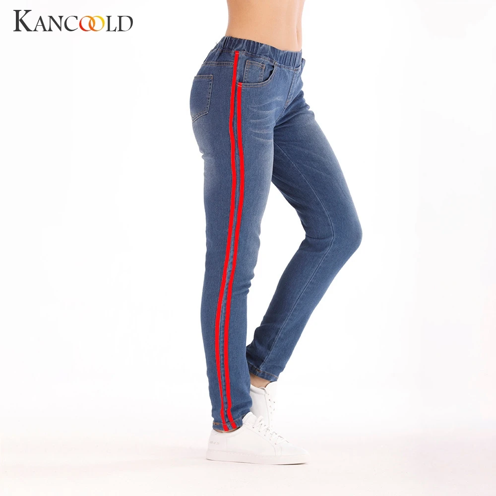 KANCOOLD Джинсы женские осенние эластичные плюс узкие ноги джинсы сплайсированные свободные джинсовые ленты повседневные модные джинсы для женщин 2018Oct24