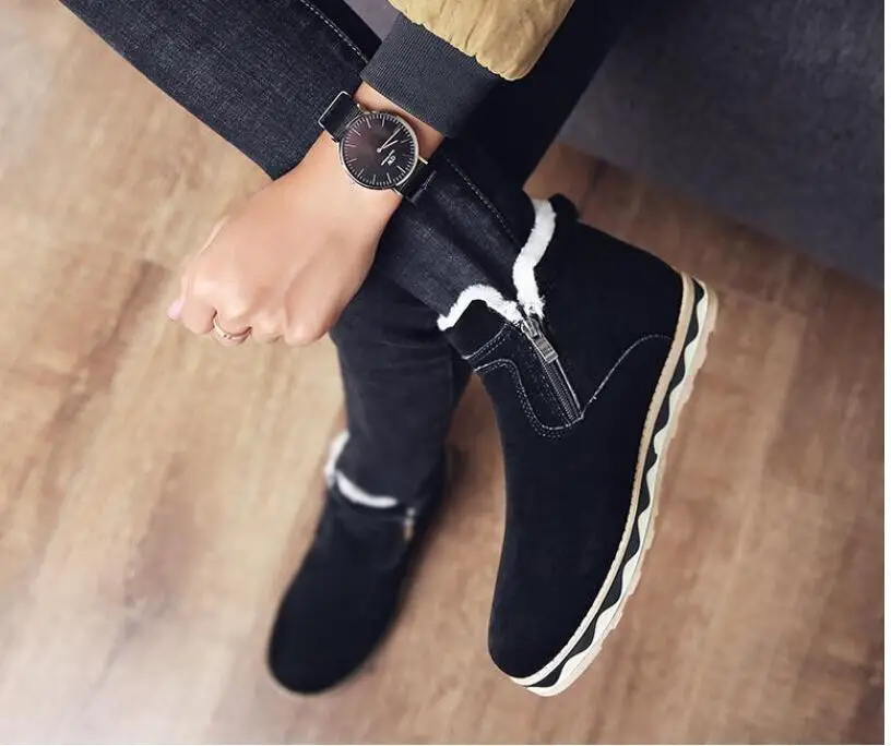 

Big Size Men Shoes Top Quality Winter Casual Mens Ankle Boots Warm Cheap Unisex Zipper Short Boots Snows Boots Chaussure Homme