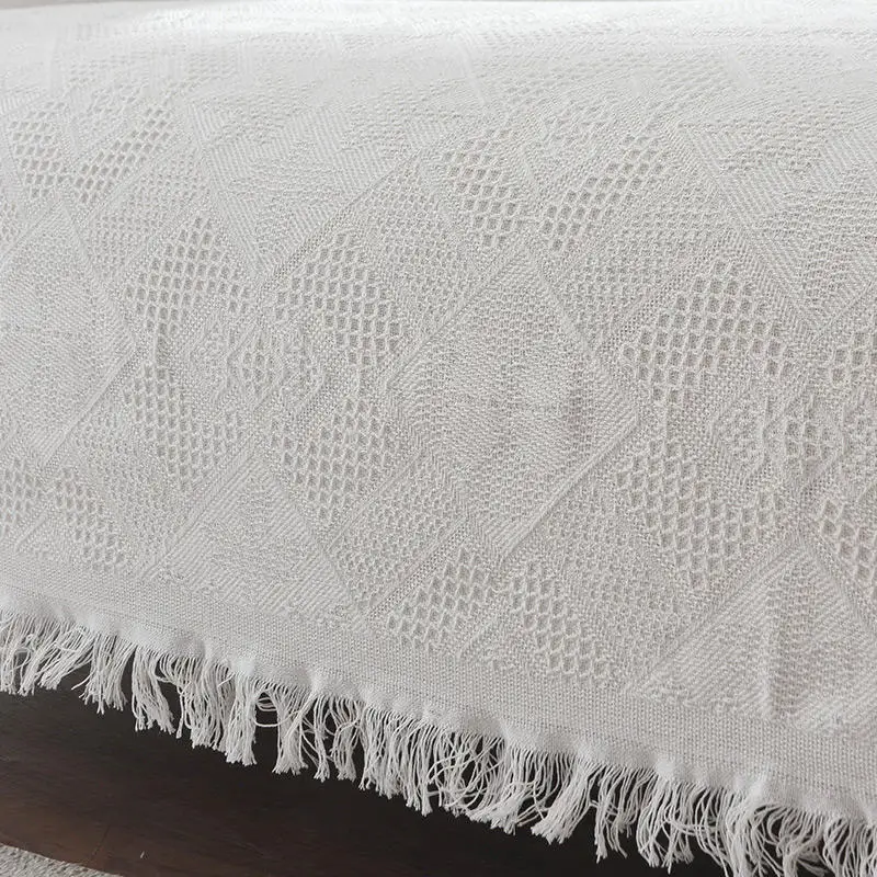 Однотонные вязаные одеяла из хлопка можно использовать как постельное покрывало или чехлы для диванов