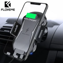 FLOVEME автомобильное Qi Беспроводное зарядное устройство для iPhone XR XS Max X интеллектуальный датчик быстрая Беспроводная зарядка USB беспроводной Автомобильный Держатель зарядного устройства