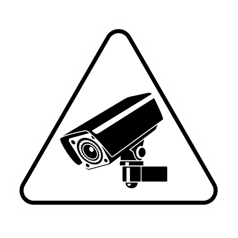 

13.4*11.8CM Creative CCTV Warning Sign Camera Tool Vinyl Car Stickers Black/Silver Motorcycle Decal Car Styling