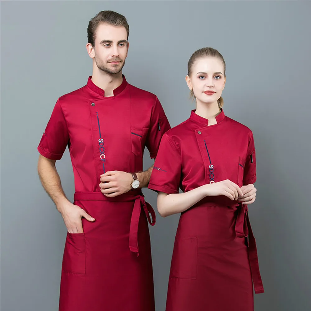 Новинка куртка шеф повара Униформа с коротким рукавом Cook Coat кухонный ресторан