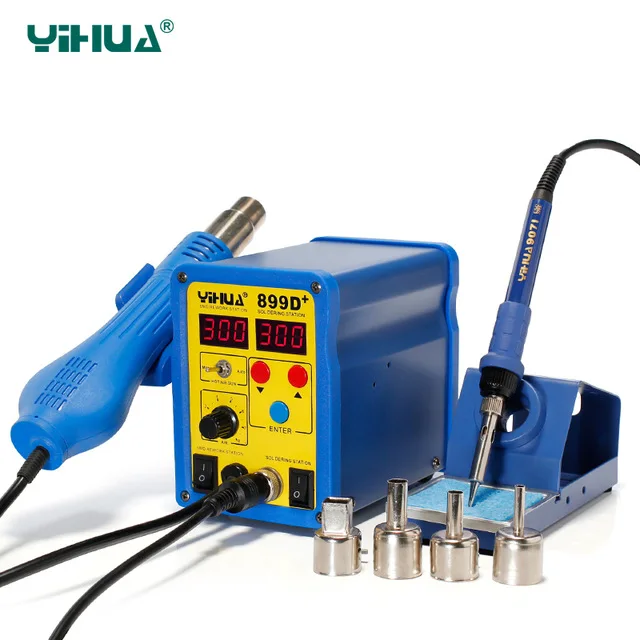 Паяльная станция YIHUA 899D + SMD паяльная с температурным контролем|yihua 899d|station hot