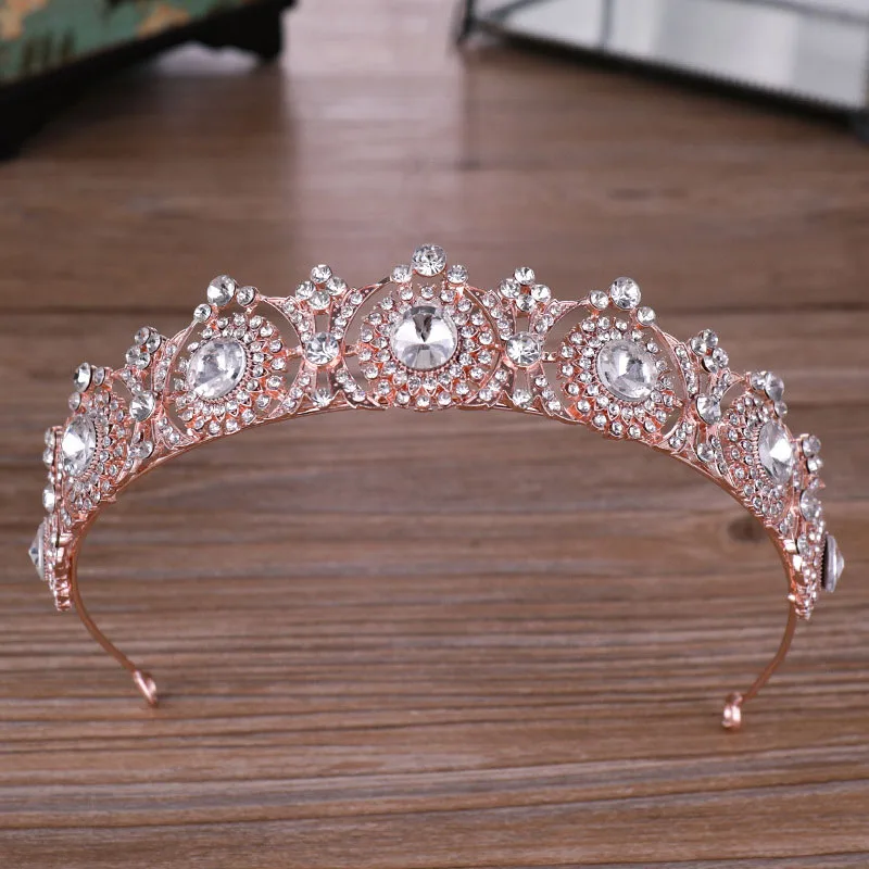 

Crystal Rhinestone Tiaras and Crowns de Noiva Flower Bride Diadem Headpiece Head Jewelry Bridal Wedding Hair Accessories SL