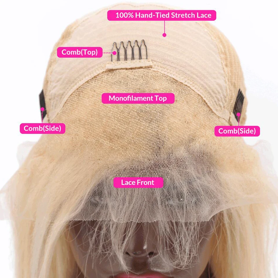 Beaufox 613 Blonde Lace Front Human Hair Wigs 150% Pre Plucked Indian Straight Hair Lace Wig Natural Hairline Remy 613 Color Wig (5)