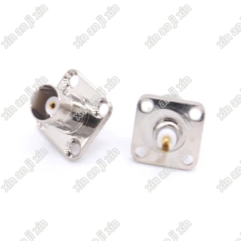 

5PCS/lot RF coaxial square plate BNC female four hole connector Free Shipping
