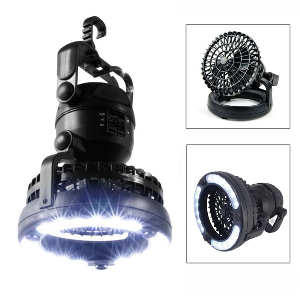 Portable Led Camping Lantern Ceiling Fan Outdoor Camping 2 In 1