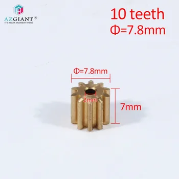 

AZGIANT 10 teeth 7.8mm gear for FC-130/140/280 car door lock motor metal motor gear copper Pinion inner diameter 2mm pinion
