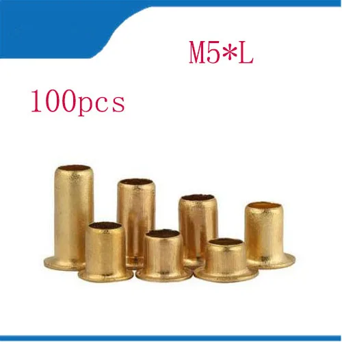 

100Pcs M5*4/5/6/8/10/12 GB876 Tubular Rivets Double-sided Circuit Board PCB Nails Copper Hollow Rivet Nuts