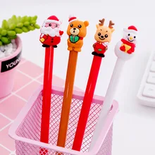 20 шт ручка-подарок к Рождеству колпачок медведь Рождество нейтральная ручка 0,5 черная Студенческая нейтральная ручка канцелярские принадлежности
