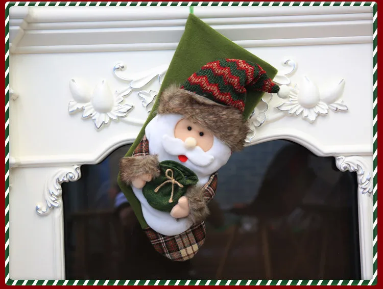 FUNNYBUNNY Рождественский чулок плед носок для Санты Подарочный пакет конфеты мешок дети Декор Рождественская елка Санта Клаус Снеговик