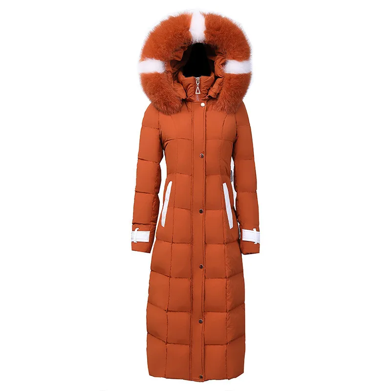 Flash Deal New Winter down jacket women Lengthen parka Fox big fur collar Hooded coat female Plus size Thicken high quality down coats 2199 3