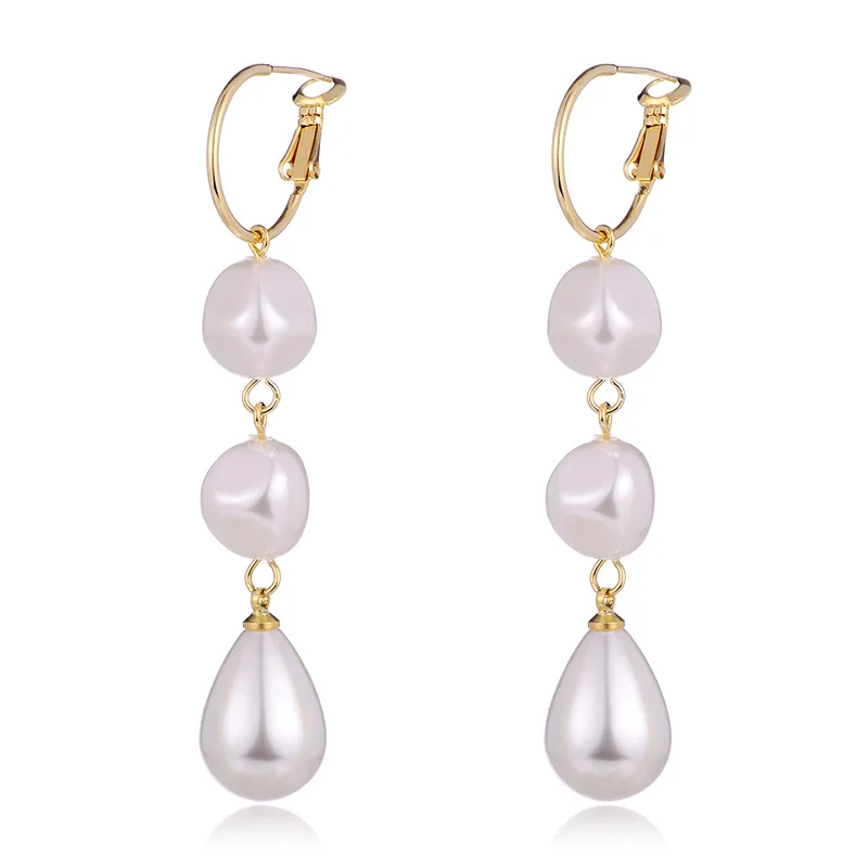 

Zinc Alloy Drop Earrings Fashion Jewelry Girls Stylish Pearl Dangler 2019 Statement Jewelry Spring/Summer Gold Brincos