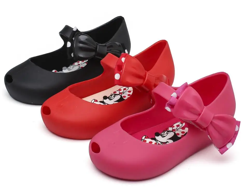 

Baby Shoes Bowtie Mini Shoes Summer Minnie Jelly Shoe Girl Non-slip Kids Toddler Beach Sandals Cute Little Girl Shoes