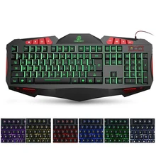 Domineering LED USB font b Gaming b font Keyboard with 7 Adjustable Colorful Backlights