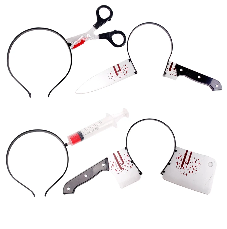 Cosplay&ware Fengrise Halloween Horror Bloody Machete Party Haloween Headband Festival -Cosplayware Store