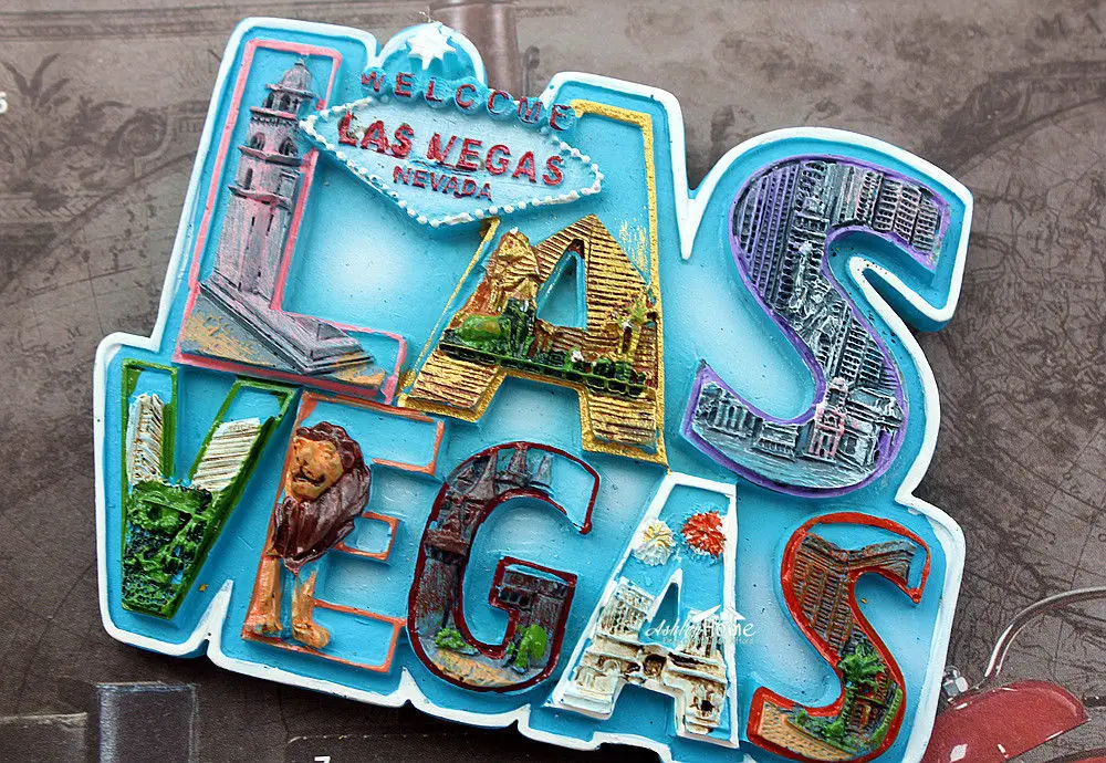 LAS VEGAS США туристический сувенир для путешествий 3D резиновый магнит на