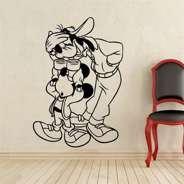 Creative New Mickey Mouse telescope Goofy Custom Kids Name baby wall