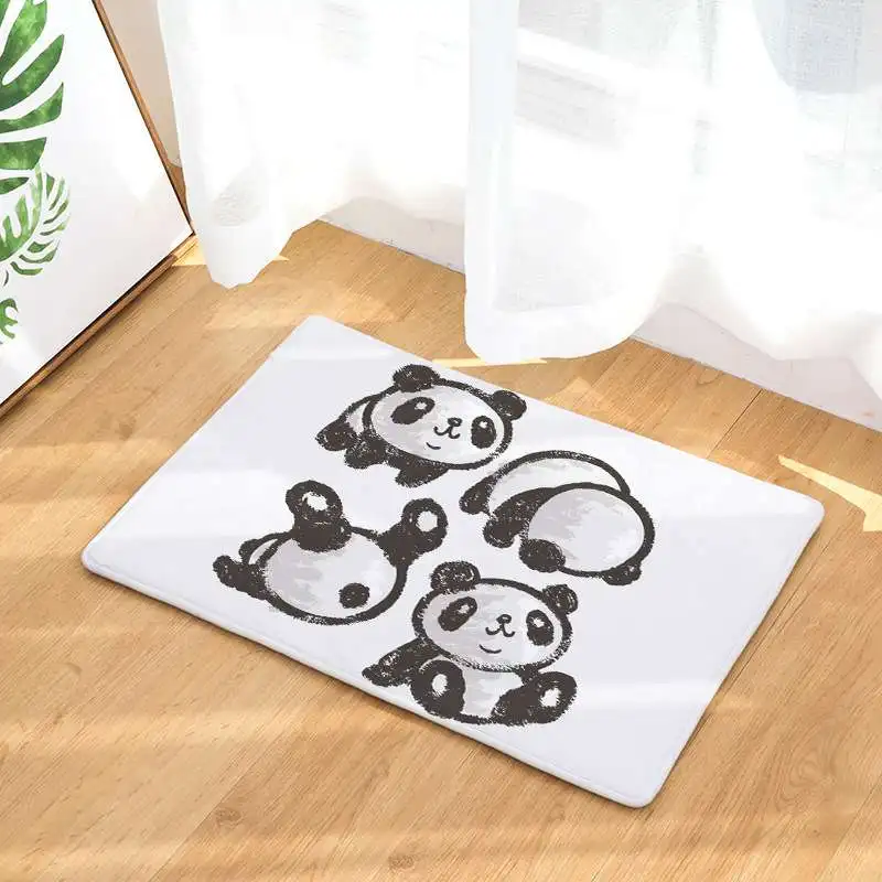 CAMMITEVER Милая панда Пожиратель бамбук милый мультфильм енот Площадь Ковры моющиеся искусственный текстиль детская спальня - Цвет: 2406-14