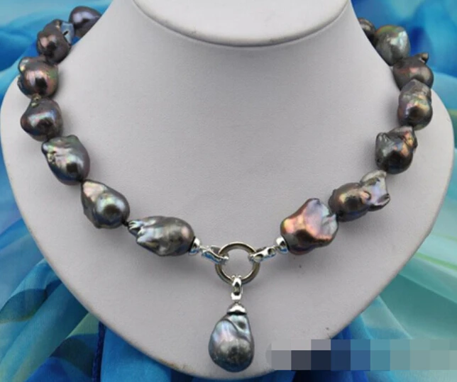 

Hot sell ->@@ baroque black keshi reborn pearl necklace pendant shipping free -Top quality free shipping