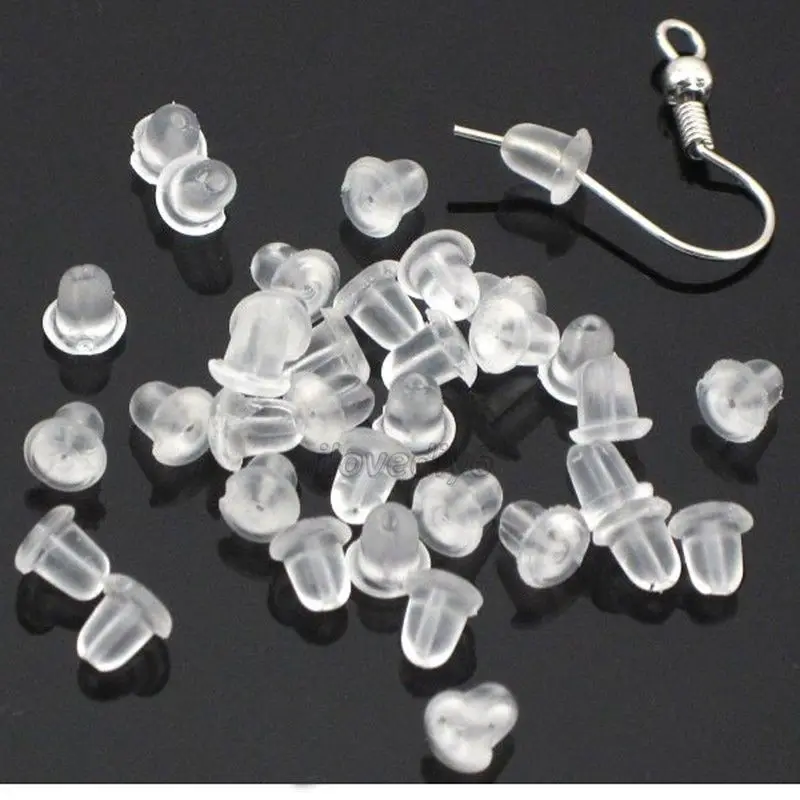 

Rubber Earring Back Stoppers Ear Post Nuts Findings 4MM 500pcs
