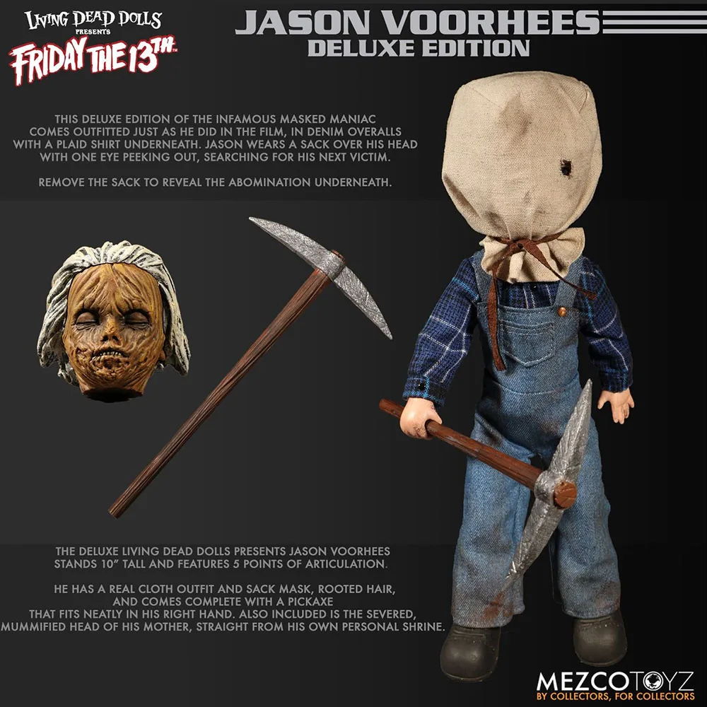 

MEZCO TOYS Friday the 13th Jason Voorhees Deluxe Edition Living Dead Dolls Action Figure Horror Halloween Gift