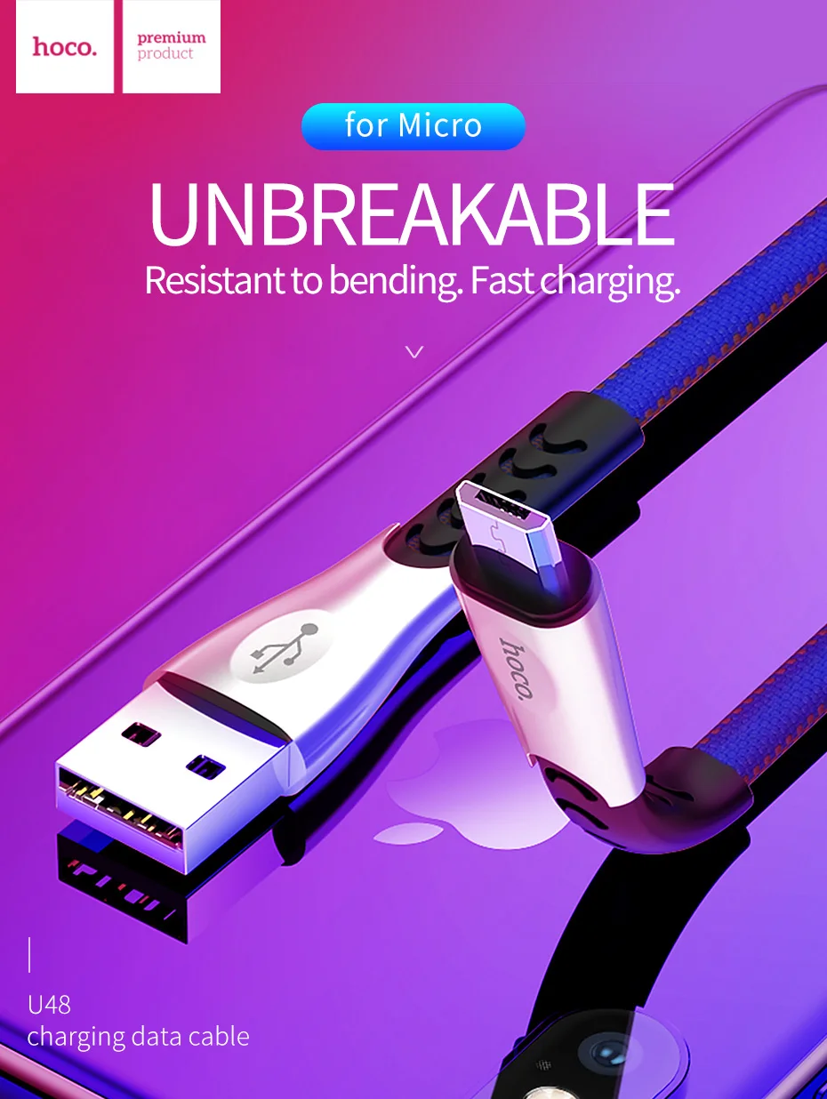 Hoco 2.4A алюминиевый сплав Micro USB кабель 1,2 м для Xiaomi Redmi Note Быстрая зарядка USB ЗУ для мобильного телефона кабель для передачи данных для Samsun