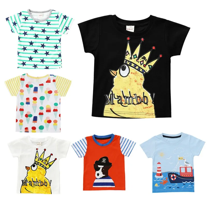 

1-8Y Cartoon Print Baby Boys Star T Shirt For Summer Infant Kids Boys Girls Dog T-Shirts Clothes Cotton Toddler Casual Tee Tops
