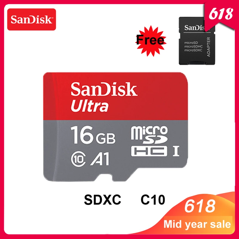 

Original SanDisk Micro SD Card 16GB 32GB 64GB 128GB Memory Card Max 98MB/s C10 U1 A1 Flash TF Microsd Card for Phone Computer