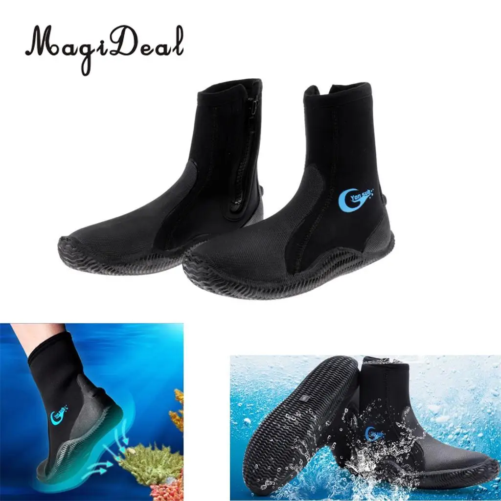 MagiDeal Professional 5mm Neoprene Wetsuit Shoes Beach Antiskid Scuba Diving Boots Snorkeling Jetski Kayak Fishing Swim Fins