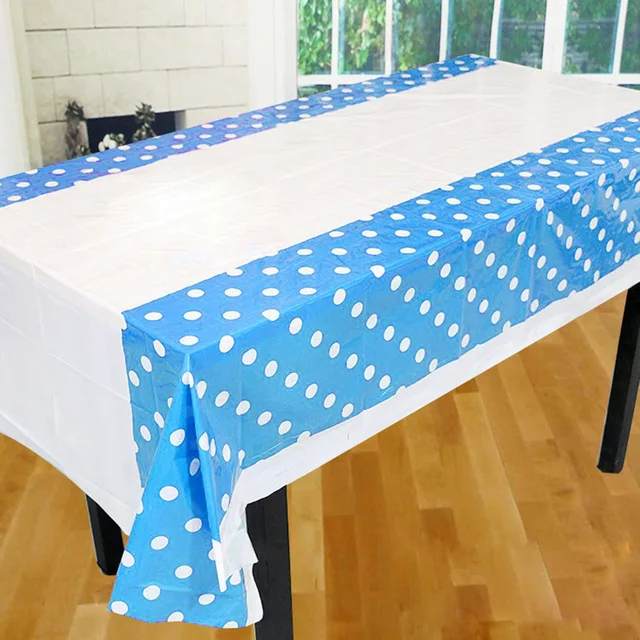 Colorful Polka Dot Plastic Table Cloth Baby Shower Decoration Colorful Polka Dot Plastic Table Cloth Baby Shower Decoration Supplies Kids Birthday Party Disposable Tablecloth