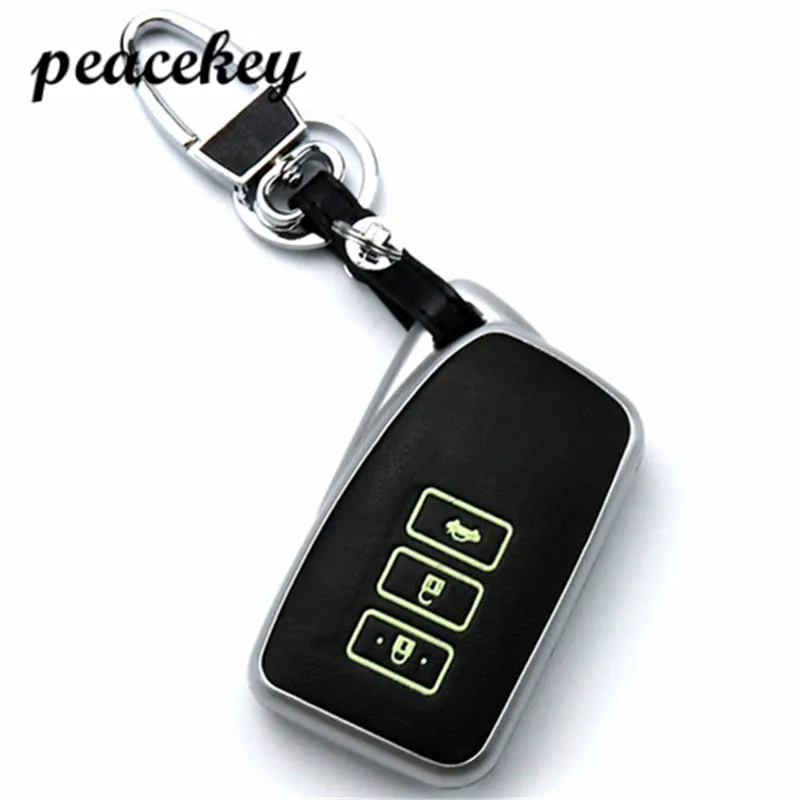 

Peacekey Genuine Leather Remote Control Car Keychain Key Cover Case For Lexus RX270 IS250 3Buttons Smart Key