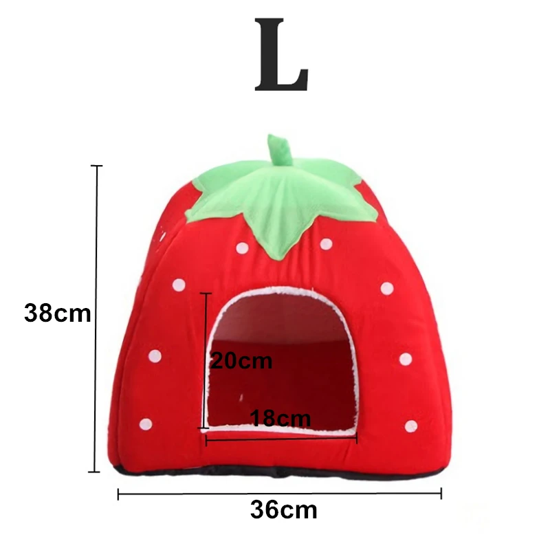 Новая креативная плюшевая кровать для маленьких домашних животных дом банан Ананас Форма клубники мягкий лежак для питомца клетка удобный банан кошка кровать - Цвет: Strawberry-L