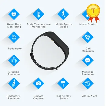 

best fitness tracker temperature monitor wristband real-time heart rate Multi-sport modes Remote camera control smart bracelet