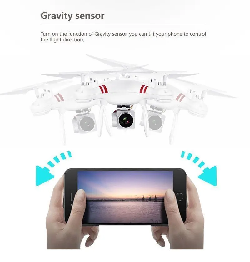 

WiFi FPV Helicopter KY101 RC Drone 2.4GHz Wide Angle Lens HD Camera One Key Return RC Helicopter Toys for Children