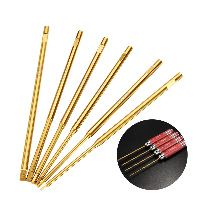 

6Pcs HSS Titanium Hex Driver Screwdriver Replacement Hex Pin 0.9/1.3/1.5/2.0/2.5/3.0mm for RC Racing Drone FPV Quadcopter Repair
