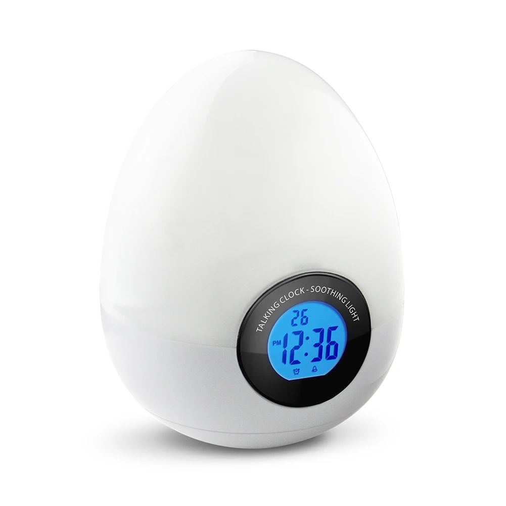 Modern Dinosaur Egg Shape Music Sound Digital LED Night Light Desk Alarm Clock (5)