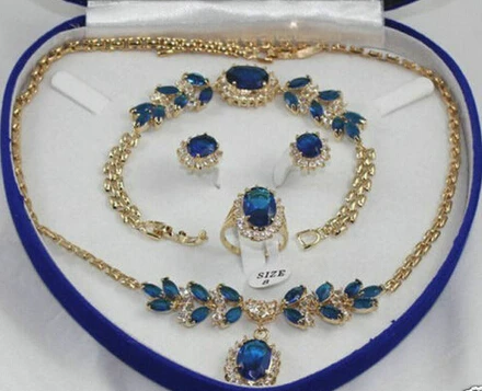

1937 Beautiful blue jade bracelet earring ring necklace pendant