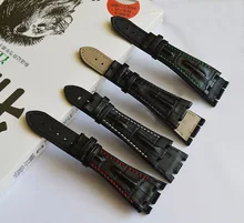 Nuevo Llegado 28 MM correas de Reloj AP, 4 Estilos para Elegir, Blanco/Negro/Rojo/Verde Línea, Correas De Reloj de Cuero genuino, Envío Libre