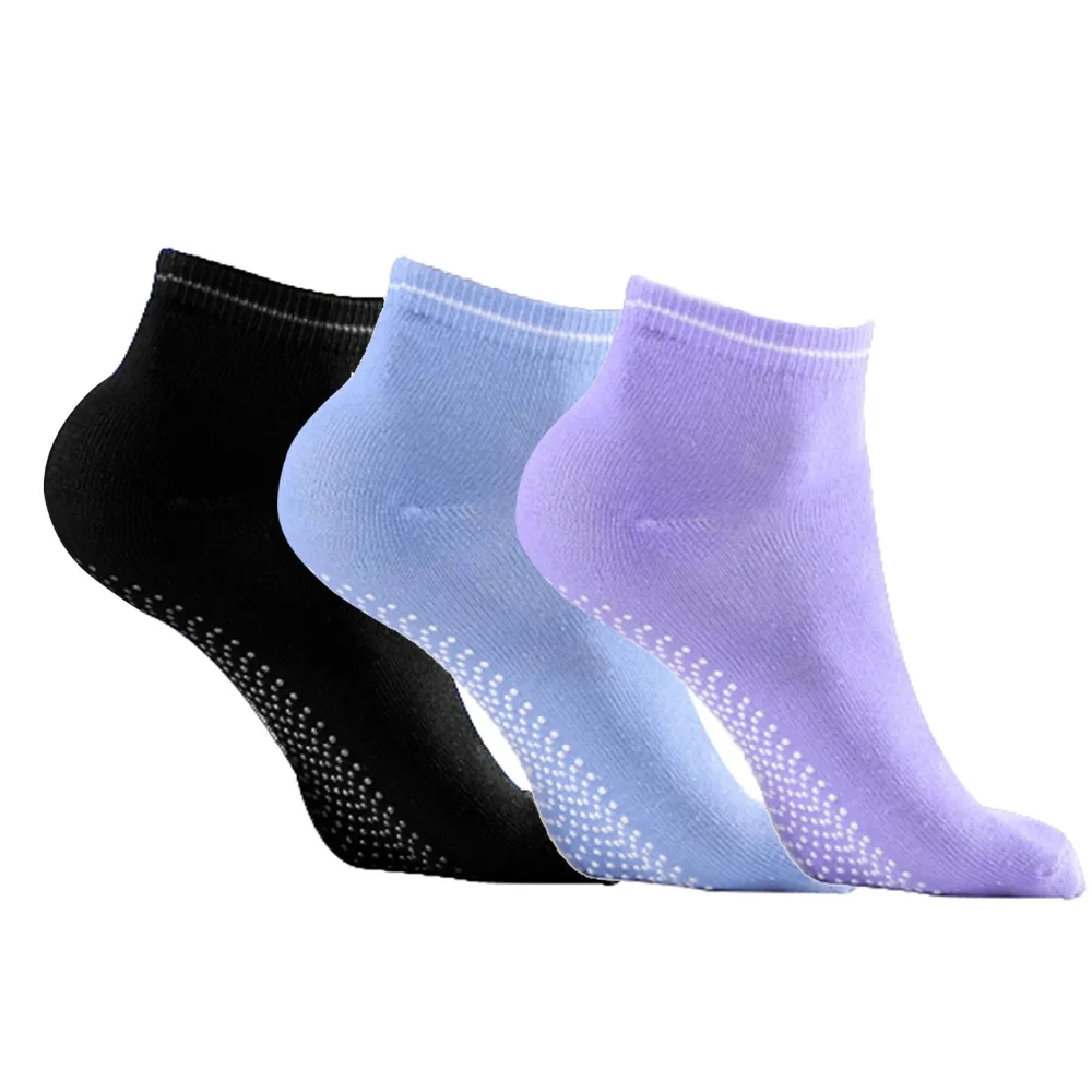 3 Pair Anti Slip Yoga Ankle Grip Cotton Gym Pilates Ballet Socks